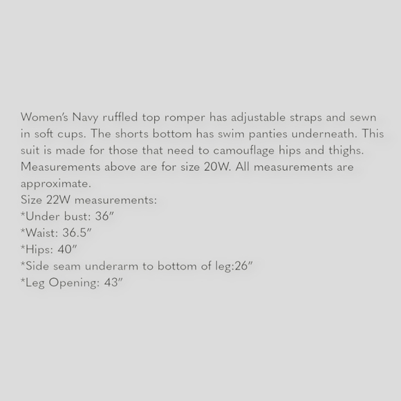 Fit for You Womens Plus Tiered Ruffle Modest Swimsuit Romper Coverup Cobalt Blue - Picture 9 of 12